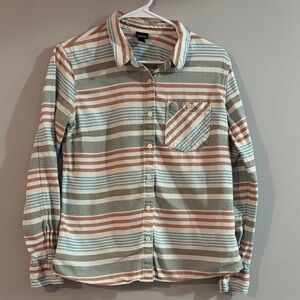 Patagonia Men's Casual Striped Shirt - Blue, Green, Brown